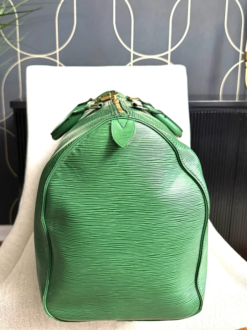 Authentic Louis Vuitton unisex Keepall 50 travel bag M42964 green Epi leather